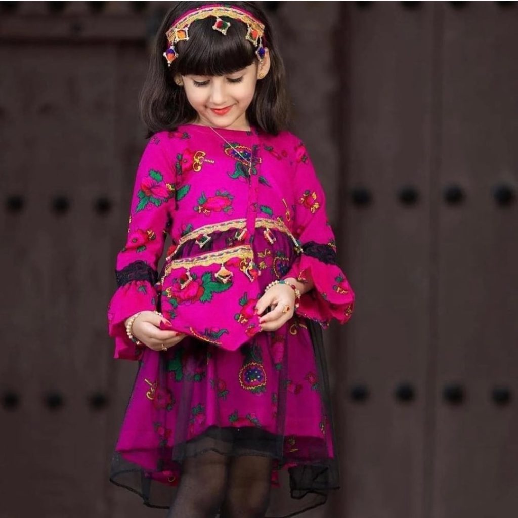 مدل لباس بچگانه با پارچه موهر