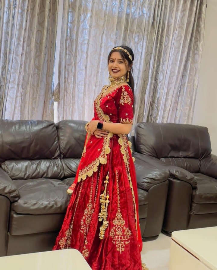 لباس هندی چین دار عروس